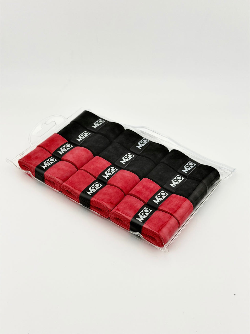 M90 MaxAbsorb tennis overgrip 12 pack, black and red