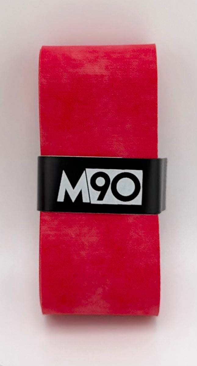 M90 MaxAbsorb tennis overgrip, red, texture close-up