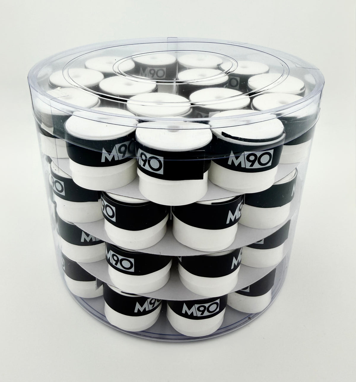 M90 ProTack tennis overgrip 60 pack, white, top view